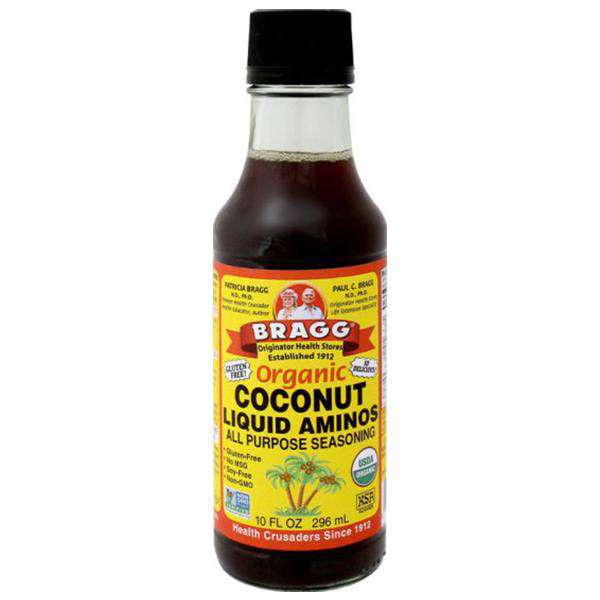 Bragg Organic Coconut Liquid Aminos bottle for a soy-free stir-fry sauce