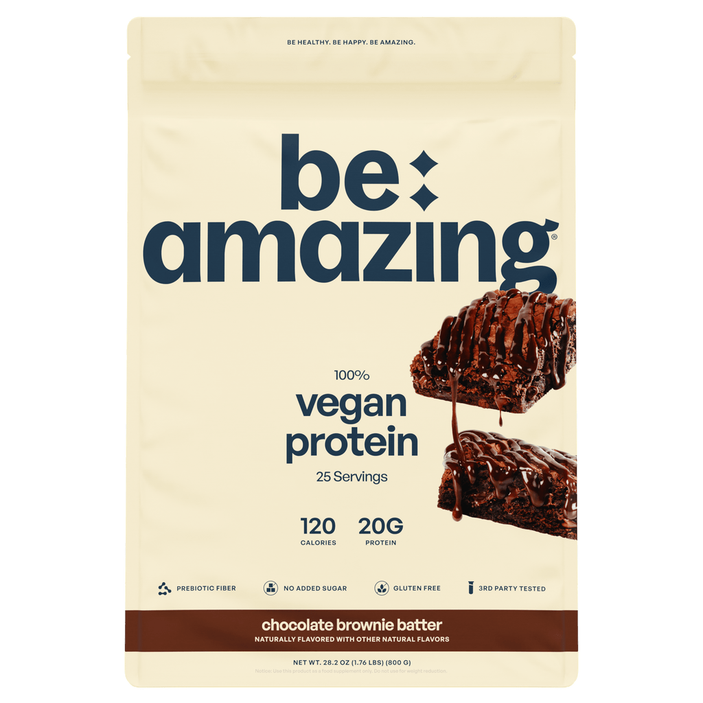 Be Amazing Vegan Protein, Chocolate Brownie Batter flavor bag