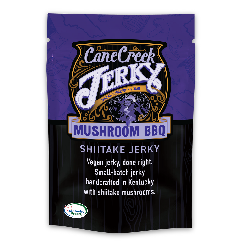 Cane Creek Jerky Korean BBQ vegan shiitake mushroom jerky bag