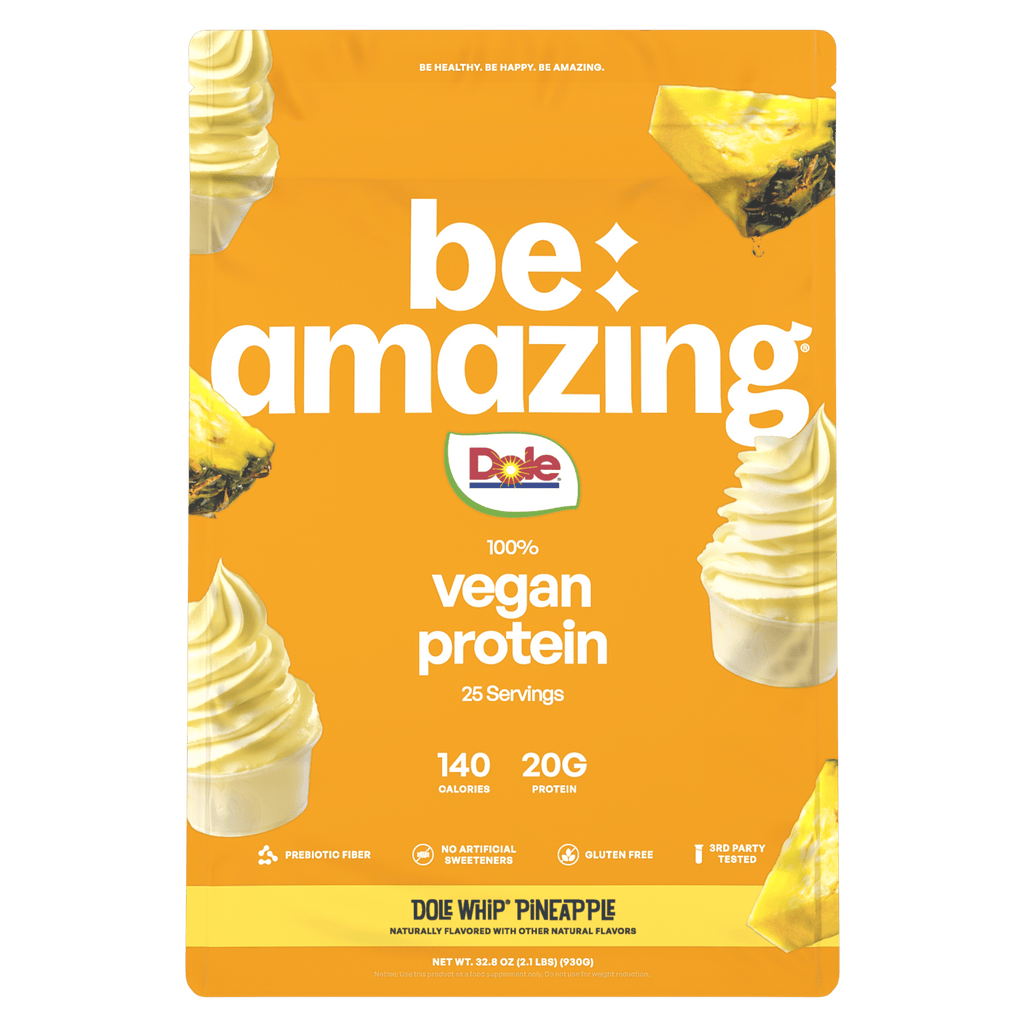 Be Amazing Vegan Protein, Dole Whip Pineapple flavor bag