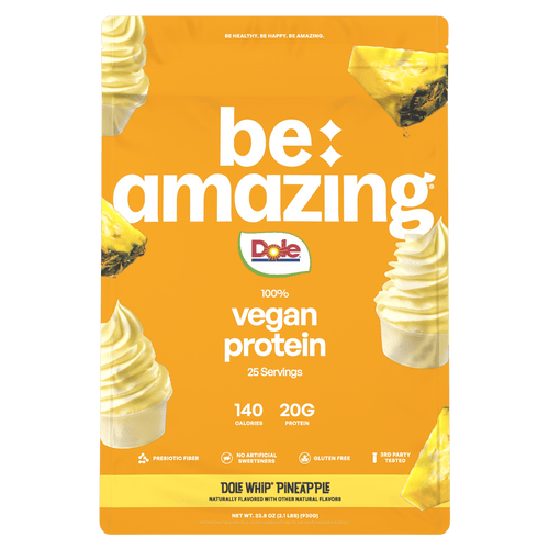 Be Amazing Vegan Protein, Dole Whip Pineapple flavor bag