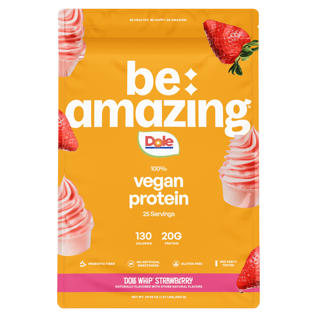 Be Amazing Vegan Protein, Dole Whip Strawberry flavor bag