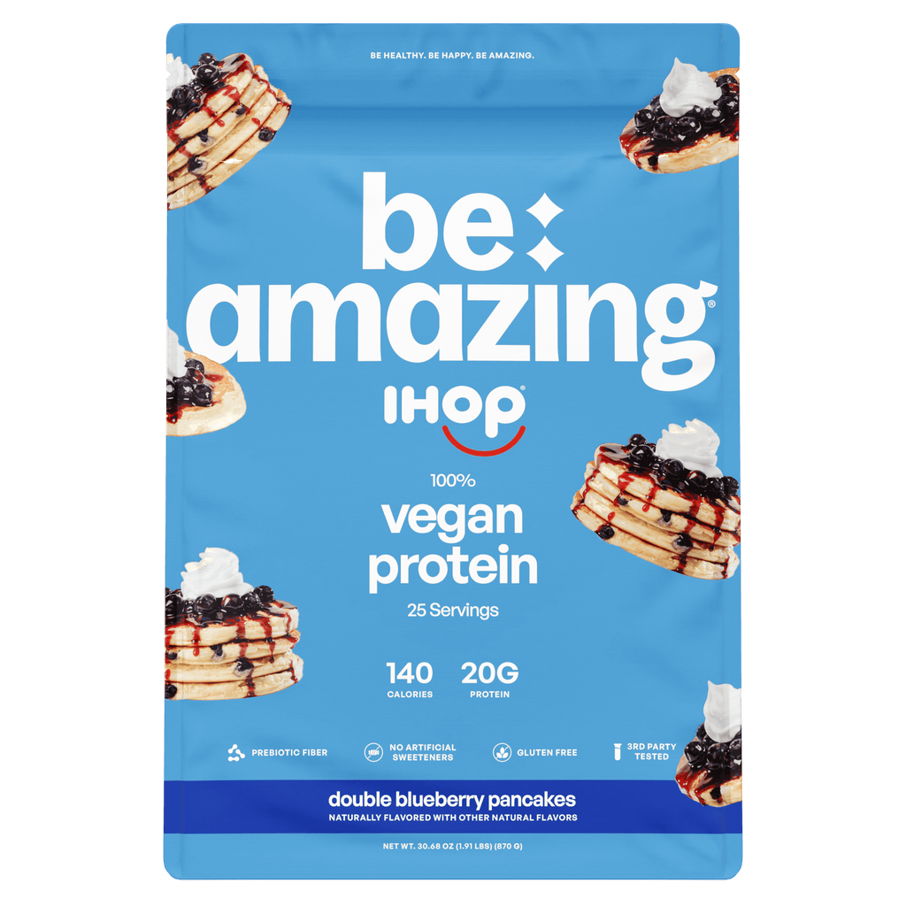 Be Amazing Vegan Protein, IHOP Double Blueberry Pancakes flavor bag
