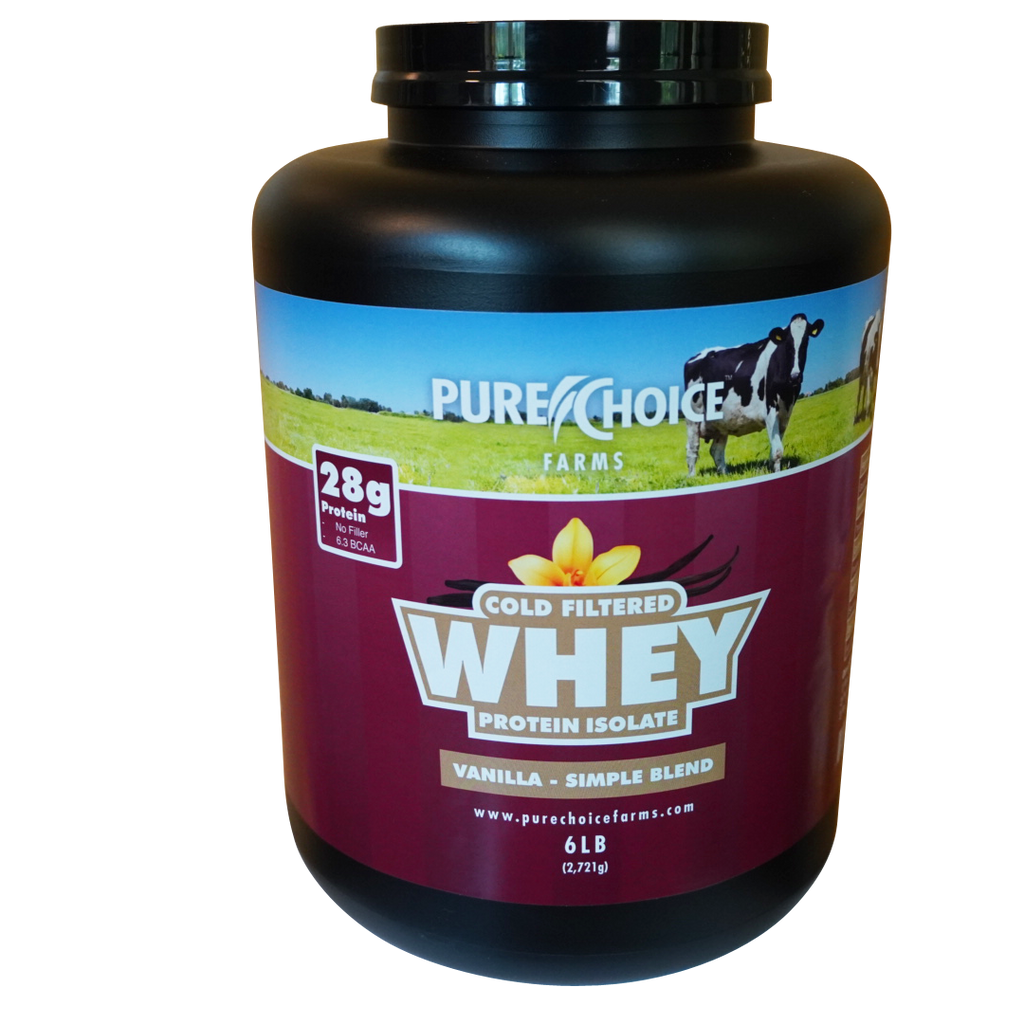 Pure Choice Farms whey protein isolate vanilla tub
