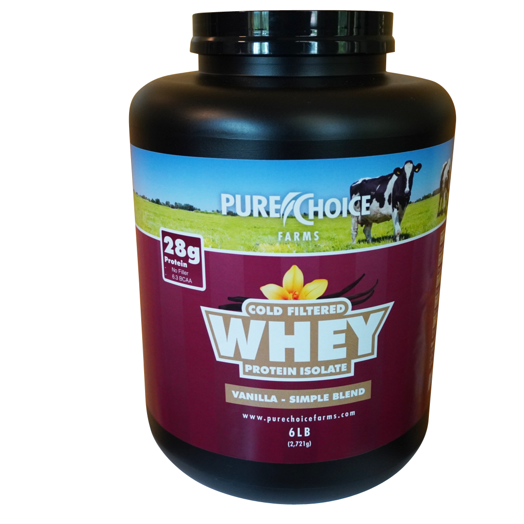 Pure Choice Farms whey protein isolate vanilla tub
