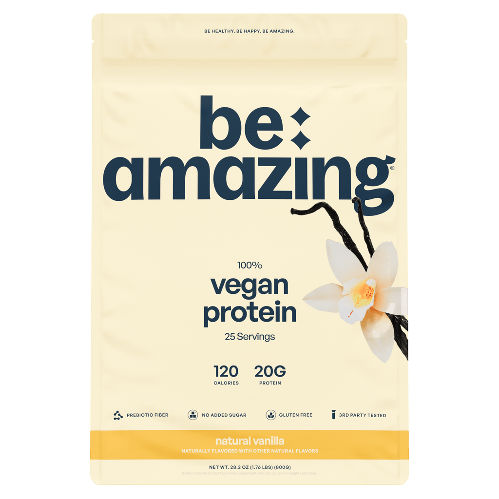 Be Amazing Vegan Protein, Natural Vanilla flavor bag