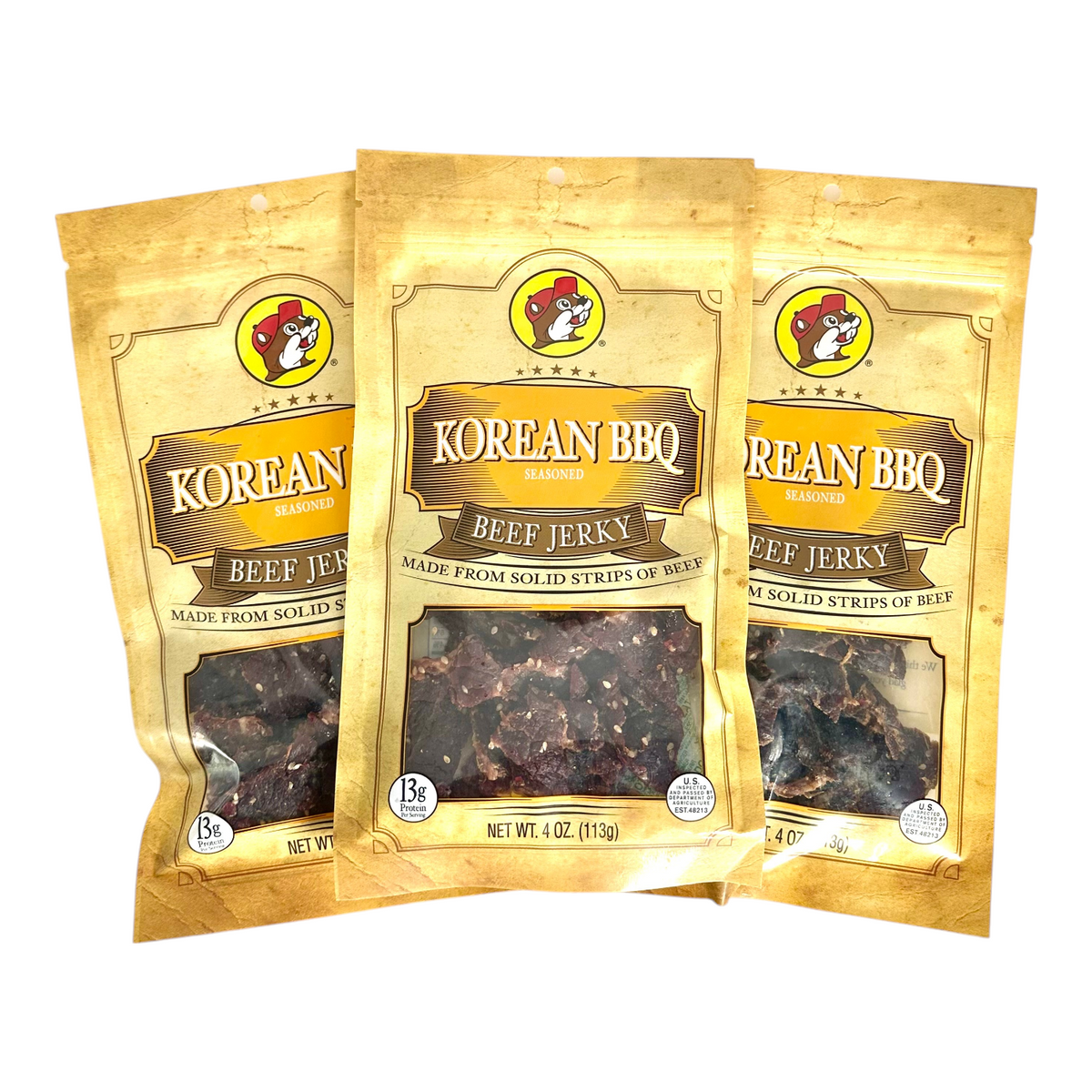 Korean BBQ Beef Jerky 4 oz bags, 3-pack